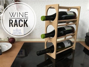 po ' di vino rack - 3 bottiglie cucina & sala da pranzo 3d print model - Mito3D