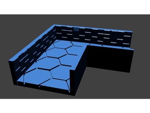 hex corner buildings & structures dnd hexagon miniature 3d print model - Mito3D