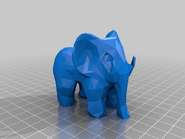 low poly d'éléphant L'impression 3d 3D print model - Mito3D