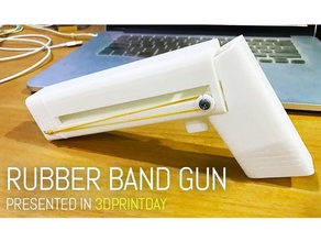rubber band gun 3dprintday mechanische Spielzeuge 3d print model - Mito3D