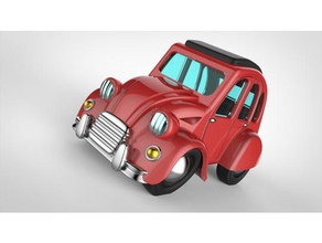 citroen 2cv choro-q style vehicles cars penny racers toy 3d print model - Mito3D