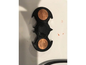 batman spinner plastic bearing 3d printing bat fidget penny 3d print model - Mito3D