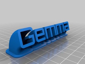 gemma placa com o nome de orbitron office personalizado 3d print model - Mito3D