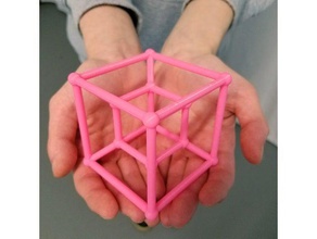 hypercube math art tesseract 3d print model - Mito3D
