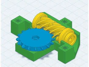 worm gear 25 1 ratio frame 3d printing 3d print model - Mito3D