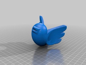 twitter bird keychains 3d print model - Mito3D