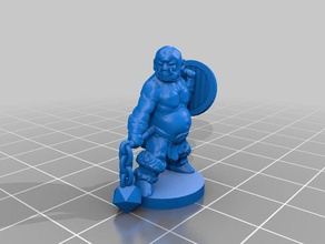 halforc flail creatures dungeons dragons fantasy game games gaming miniature miniatures orc roleplaying rpg 3d print model - Mito3D