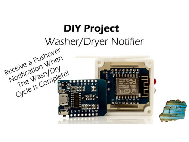 washer dryer notifier esp8266 arduino d1 mini diy clothes pushover 3D print model - Mito3D