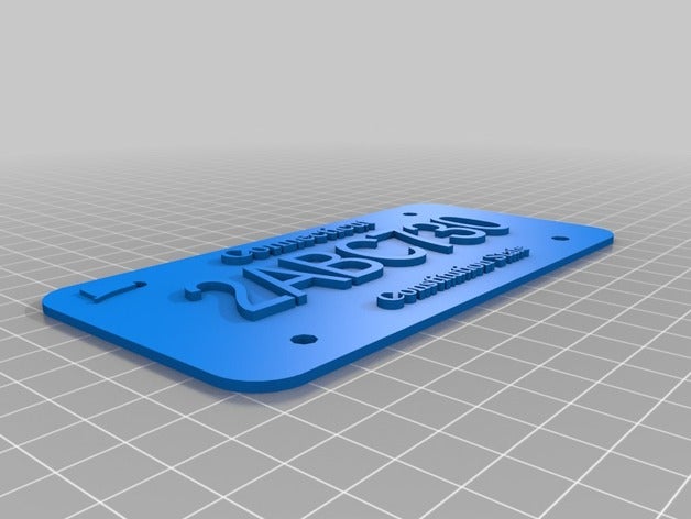 my customized american license plate costume 3D print model - Mito3D