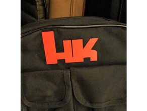 h&k plain logo hk - heckler koch signs & logos 3d print model - Mito3D
