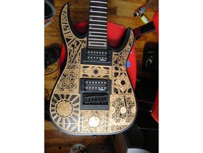 jackson js22 dinky-7 hellraiser detail Musik 7-string box dinky Gitarre lamentieren pickguard 3d print model - Mito3D