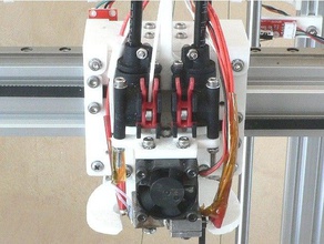 3-doğrusal modüler x-taşıma d-bot çekirdek xy 3d yazıcı raylı tekerlekli parçaları 3 chimera cyclops elmas doğrudan sürücü e3d v6 j-bot lineer ray slayt x arabası 3d print model - Mito3D