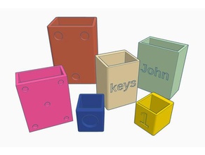 customizable fridge magnet box containers customizer parametric 3d print model - Mito3D