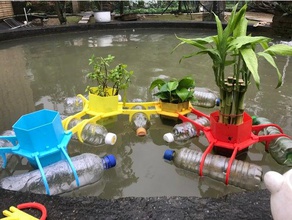 float planter organization floating hydroponics planters 3d print model - Mito3D