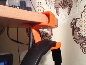 casque stand de bureau d'étagère la musique l'audio d'écoute crochet le 3d print model - Mito3D