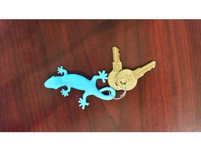 gecko Schlüsselanhänger Spielzeug & Spiele keychain Eidechse makerspace Reptil vocademy 3d print model - Mito3D
