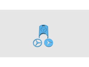 mercedes-benz Anahtarlık sikke belirteci 3d baskı araba anahtarları para sahibi flapex mercedes benz logosu alışveriş arabası trolley 3d print model - Mito3D