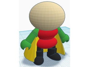 cartoon figure - cape guy toy & game accessories batman miniature robin superhero 3d print model - Mito3D