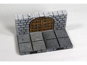 openlock cut-stone arched doors toy & game accessories dnd tiles dungeon miniatures openforge pathfinder rpg tabletop terrain tile 3d print model - Mito3D