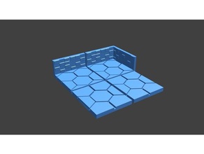 wall floor buildings & structures dnd tiles hex hexagon miniature 3d print model - Mito3D