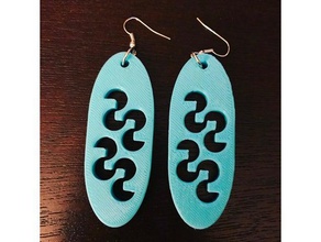 s patterned earrings 3d print model - Mito3D
