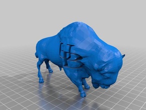 buffalo w ub logo animals 3d print model - Mito3D