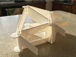 cnc hexagonal framework prototype buildings & structures curved plywood roof wikihouse 3d print model - Mito3D