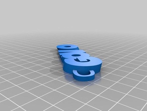 gowo iamburny's v2 text - name keyring keyfob keychains customized 3d print model - Mito3D