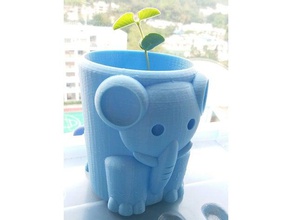 elefante de la taza a los animales animal copa el olla juguete 3d print model - Mito3D