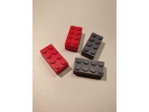 lego Stein 2 Bau-Spielzeug 3dprintable anet a8 brick Ziegel lego-kompatibel bedruckbar ist stapelbar 3d print model - Mito3D