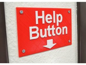 help button sign signs & logos sighn 3d print model - Mito3D