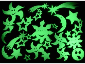 le stelle che brillano arredamento art scuro bagliore ragazzi poco meteor luna triste lucentezza lucente stella sole 3d print model - Mito3D