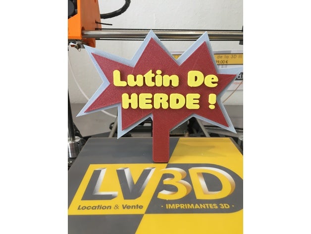 lv3d - panneau lutin herde segni e loghi 3D print model - Mito3D