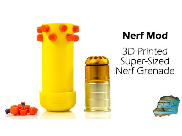 nerf 12-dart super grenade uses co2 greengas toys & games airsoft nerfgun ammo blaster dart gun weapon 3D print model - Mito3D