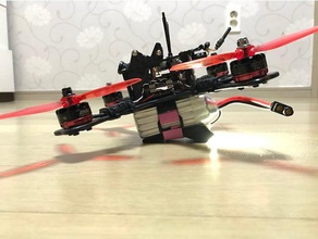 x-quadro de ângulo destino derrapagem r c veículos suporte da bateria protetor drone pouso diodo emissor 3d print model - Mito3D