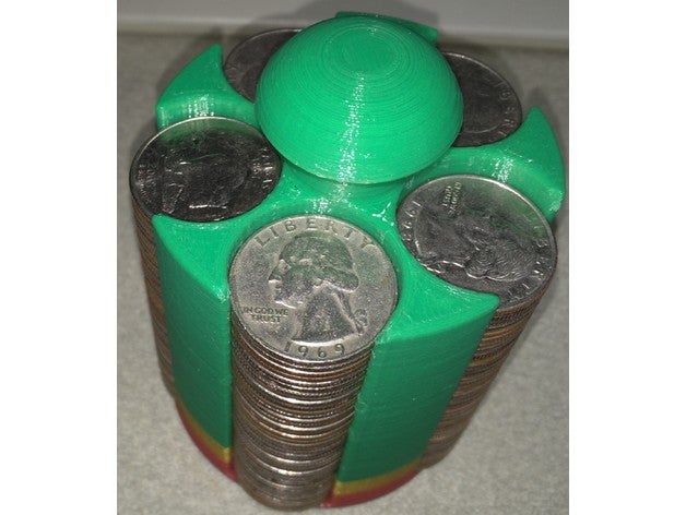 us quarter organizer caddy organization coin holder organiser storage sorter laundry money quarters 3D print model - Mito3D