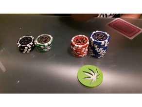 dealer poker chip games chips pot weed 3d print model - Mito3D