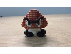 8-bit goomba jogos de vídeo geek mario cogumelo pixel videogame 3d print model - Mito3D