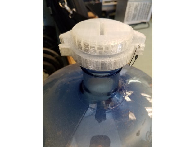 5 gallon water bottle piggybank top household 3D print model - Mito3D