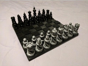 tactile chess set magnetic 3d print model - Mito3D