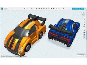 Sportwagen-pull-back car toy Spielzeug & game Zubehör Auto pull-back Sport - 3d print model - Mito3D