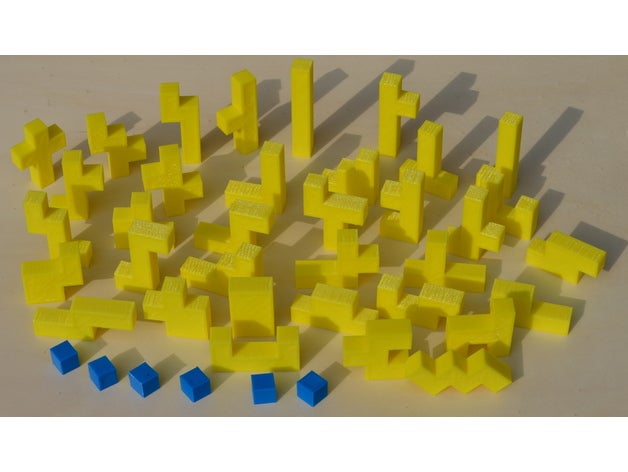 sólida hexominoes quebra-cabeças 3D print model - Mito3D