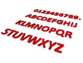 Buchstaben zahlen calibri 42mm Schilder & logos Briefe - Kennzeichnung Zeichen 3d print model - Mito3D
