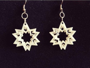 earring star earrings 3d fashion diamond gold jewelry treasure very precious vogue model 3d print model - Mito3D