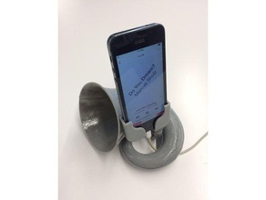 cornucopia exponential horn iphone dock mobile phone charging 4 5 6 3d print model - Mito3D