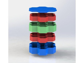 honeycomb organizer tool holders & boxes box holder pill container screw 3d print model - Mito3D