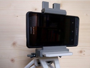 teléfono móvil titular de la cámara compacta trípode montaje el clip iphone ningún apoyo soporte fotografía en 3d print model - Mito3D