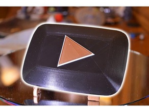 youtube play button award signs & logos 1000 subscribers easy print music trophy simple logo 3d print model - Mito3D