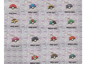 poke ball - pokemon-ball-Schlüsselanhänger Varianten Schlüsselanhänger keychain key chain fob pokeball pokeballs pokemon gehen 3d print model - Mito3D