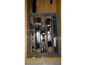 silverwear organizer slim drawer kitchen & dining cutlery caddy flatware kitchenware tool silverware 3d print model - Mito3D